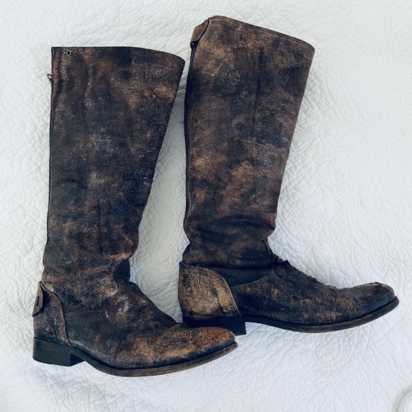 Frye Shoes - Boots! Frye Distressed Brown Boots.